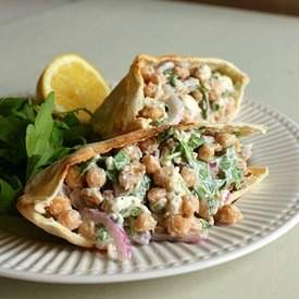 Lemony walnut chickpea salad