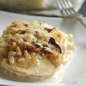 Apple and goat's cheese dauphinoise potatoes