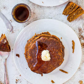 Gingerbread Pancakes with Ginger Maple Syrup