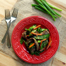 Sesame Beef Strips and Stir Fry Vegetables