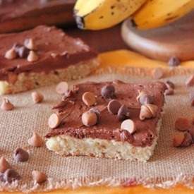 Banana Shortbread w/ Chocolate Peanut Butter Icing