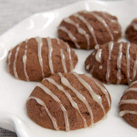 Hot Chocolate Cookies with Marshmallow Glaze