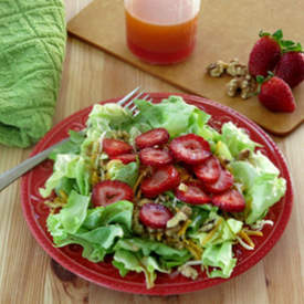 Red Wine Vinaigrette Dressing Over Greens