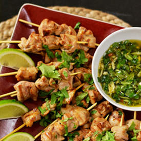 Thai Chicken Skewers with Sweet Chili Sauce