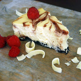 Delicious White Chocolate Raspberry Cheesecake