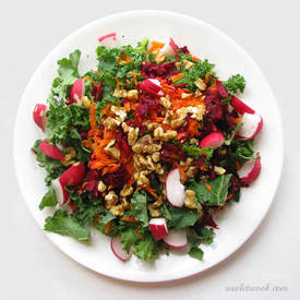 Carrot and Beet Salad with Spicy Mustard Dressing
