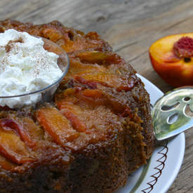 Upside-Down Peach Zucchini Cake