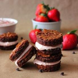 Brownie Whoopie Pies with Strawberry filling