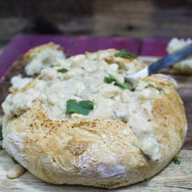 White Chili in Bread Bowl