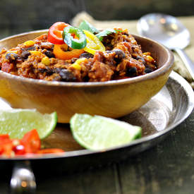 Veggie Protein, Black Bean and Corn Chili