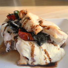 Caprese Stuffed Chicken Breast with Balsamic Reducn