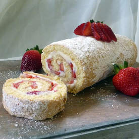 Strawberry Jelly Roll Cake