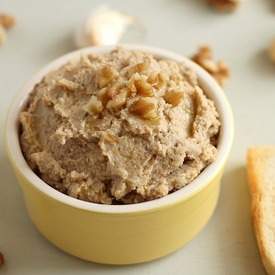 Walnut and roasted garlic chickpea pate