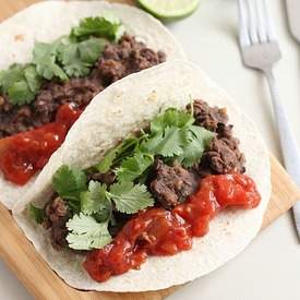 Lentil and black bean tacos