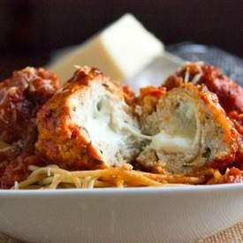 Mozzarella Stuffed Turkey Meatballs