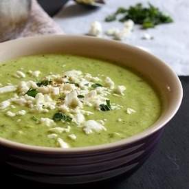Avocado soup with feta