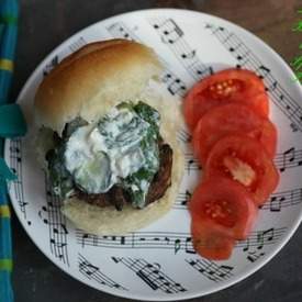 Lamb Burger with Spinach Tzatziki