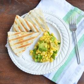 Grilled Portabella Quesadillas with Corn Salad
