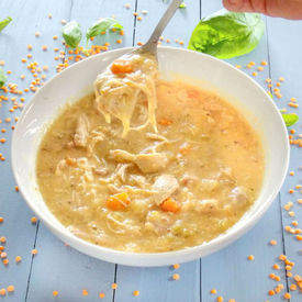 Slow Cooker Chicken and Red Lentil Soup