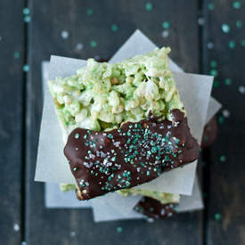 Mint Chocolate Rice Krispie Treats