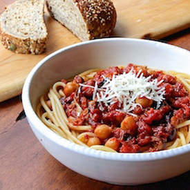 Chickpea Pasta and Roasted Tomatoes