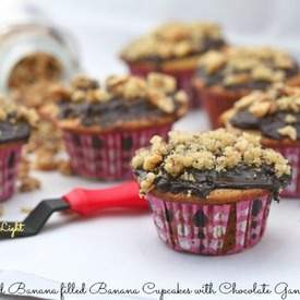 Banana Filled Banana Cupcakes