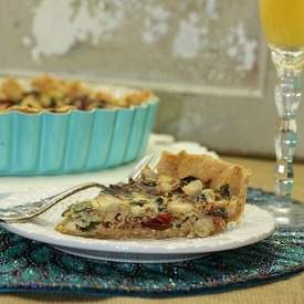 Swiss Chard and Artichoke Quiche with Spiced Crust