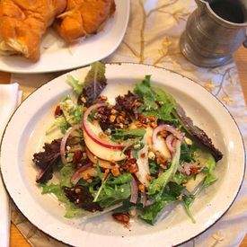 Smoky Pear Salad With Blue Cheese Crumbles