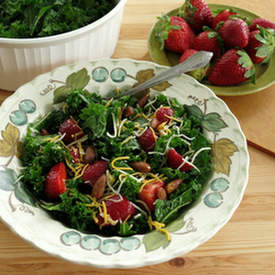 Massaged Kale Salad with Strawberries and Almonds