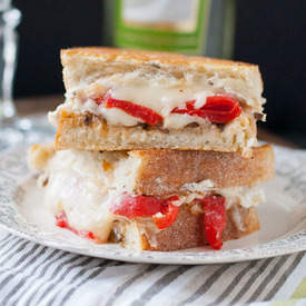 Roasted Red Pepper and Feta Grilled Cheese