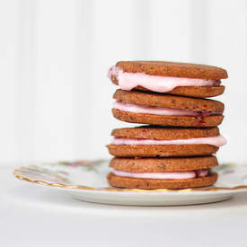 Strawberry Shortbread Sandwich Cookies