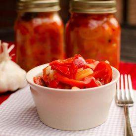 marinated red bell peppers