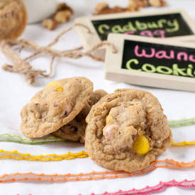 Mini Cadbury Egg Walnut Cookie