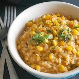 Roasted corn risotto