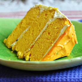 Passion fruit cake with popping candy