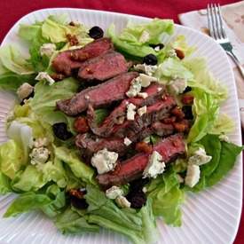 Grilled Steak Salad w/Cherries, Walnuts and Blue Cheese