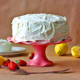Strawberry Cake with Lemon Butter Cream Icing
