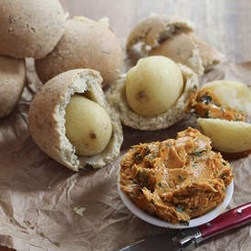 Salt Crusted Potatoes with Paprika Butter