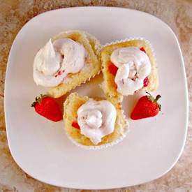 Strawberry Shortcake Whipped Cream Cupcakes
