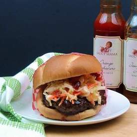 Jerk Burger with Spicy Tropical Slaw