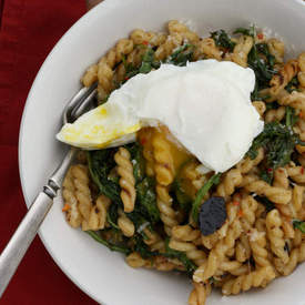 Pasta w/ Black Garlic, Kale, & Egg