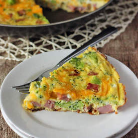 Broccoli, Cheddar, and Ham Frittat