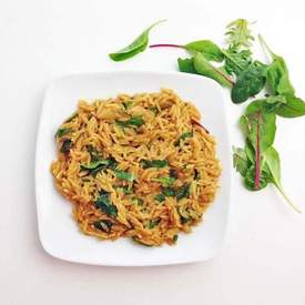 Creamy Orzo with Greens