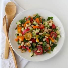 White Bean Cilantro Chopped Vegetable Salad