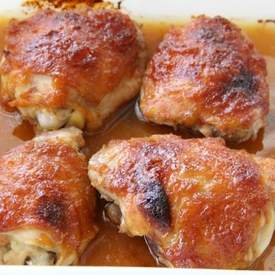Apricot-Lacquered Chicken Thighs