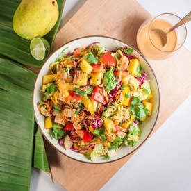 Thai Mango Salad with Spicy Peanut Dressing