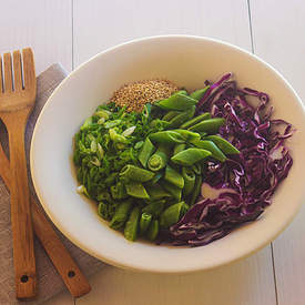 Spicy Cabbage and Snap Pea Salad