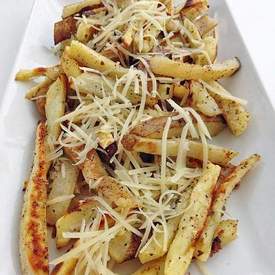 Sweet and Russet Potato Garlic Fries