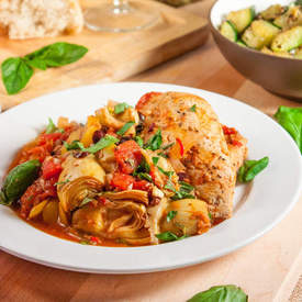 Chicken Puttanesca with Artichokes