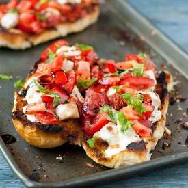 Cheesy Chicken Bruschetta Bread Boats